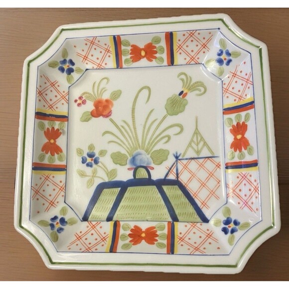 Oriental Other - Vintage Andrea By Sade Chinoiserie Tray Oriental Floral Dish k Japan 8726